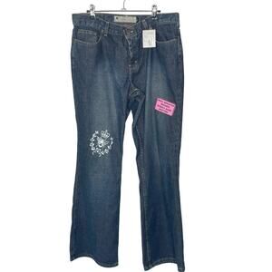Madam P. Upcycled American Eagle Jeans Patched Painted sz. 14 #RR